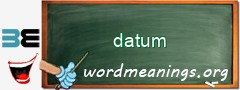 WordMeaning blackboard for datum